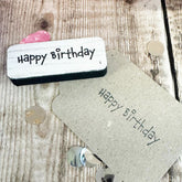 happy-birthday-wooden-craft-rubber-stamp-d1|LLWWHBSTAMPD1|Luck and Luck| 1
